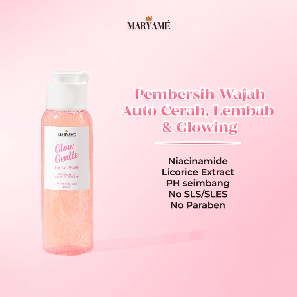 MARYAME Glow Gentle Facial Wash Mengandung Niacinamide & Licorice Glycyrrhiza Glabra Extract