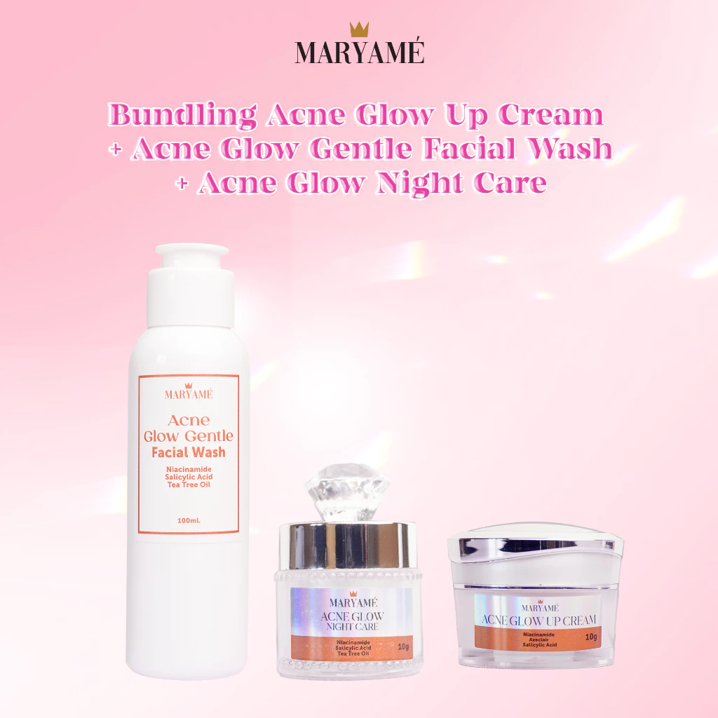 Maryame Acne Series | Acne Glow Up Cream | Acne Glow Night Care | Acne Glow Gentle Facial Wash